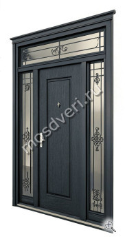 Входная дверь в коттедж черная однопольная - купить от производителя Мосдвери Входная дверь в коттедж черная однопольная