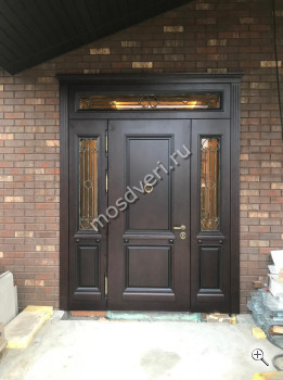 Элитная входная дверь широкая с коричневым МДФ - купить от производителя Мосдвери Элитная входная дверь широкая с коричневым МДФ