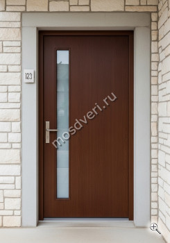 Современная входная дверь в дом со стеклянной вставкой - купить от производителя Мосдвери Современная входная дверь в дом со стеклянной вставкой